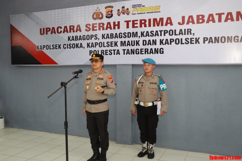 Kapolres Tangerang Pimpin Sertijab Kabagops Kabag SDM Kasatpolair Dan Tiga Kapolsek Sekaligus
